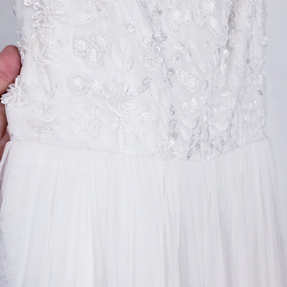 ADRIANNA PAPELL New Ivory Beaded Strap Midi Dress - Picture 8 of 14